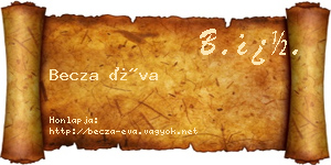 Becza Éva névjegykártya